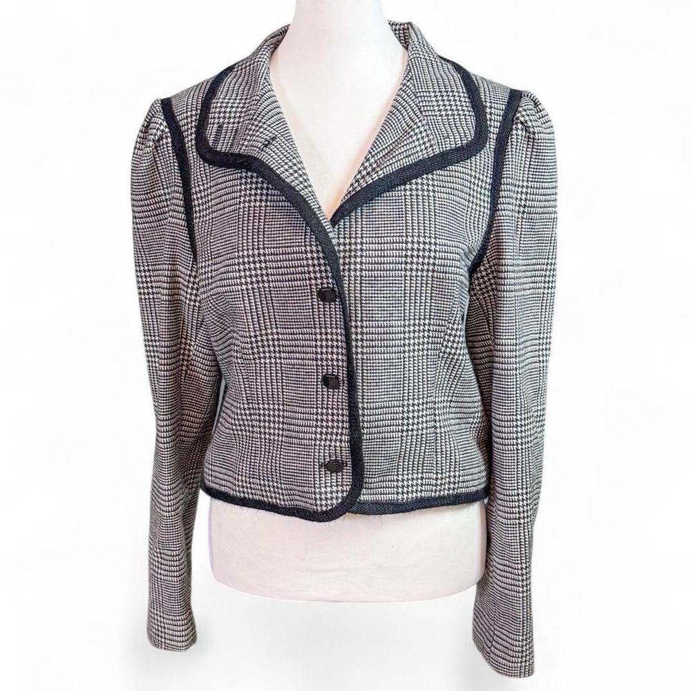 Women's Black and White Plaid Jacket